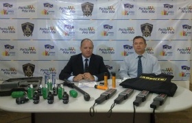 O secretário executivo de ressocialização, Romero Brito, e o superintendente de Segurança Penitenciária, Cel. Alexandre Guarines, anunciaram o reforço na segurança.